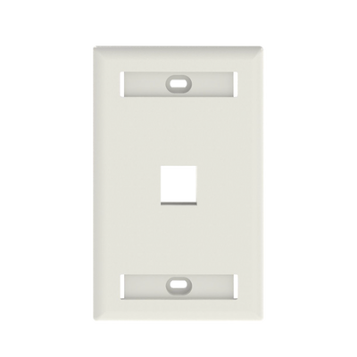 [NK1FWHY] Placa de Pared Vertical, Salida Para 1 Puerto Keystone, Con Espacios Para Etiquetas, Color Blanco