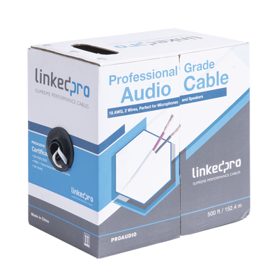 [PRO-AUDIO] Cable para Audio Profesional de 2 Conductores Calibre 18 para Aplicaciones de Audio y Automatización Bobina de 152 Metros (500 Pies)