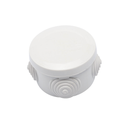 [PST-C70-ER] Caja Derivación-Conexión de Plástico Circular con 4 Glándulas de Goma (70 diámetro X 48 alto mm). Para Instalaciones Comerciales, Residenciales e Industriales. Cerrado a Presión.