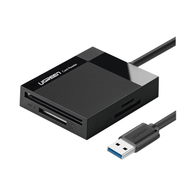 [30333] Lector de Tarjetas USB-A 3.0 a CompactFlash (CF)/ MemoryStick (MS)/ TransFlash (TF)/ SecureDigital (SD) | 4 en 1 | 5Gbps | Hasta 2TB | Soporta Windows/Mac OS/Linux/Android | Lectura de tarjetas simultánea | Cable de 15cm.