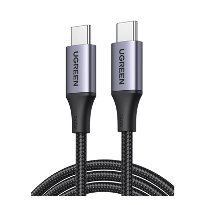 [90440] Cable USB-C a USB-C | 2 Metros | Potencia de Carga 240W | 48V/5A | PD3.1 /3.0 | 480 Mbps | Chip E-Market | Carcasa de Aluminio | Nylon Trenzado.