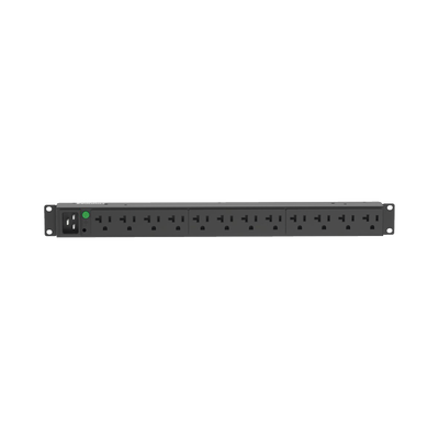 [P12B30M] PDU Básico para Distribución de Energía, Enchufe de Entrada NEMA L5-20P, Con 12 Contactos NEMA 5-20R, Instalación Horizontal de 19in, 1UR, 20 Amp, 120 Vca