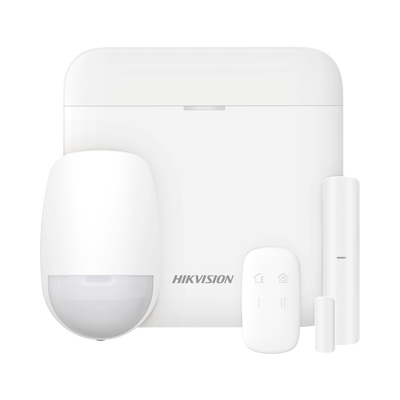 [DS-PWA48-KS] (AX PRO) KIT de Alarma AX PRO con GSM (3G/4G) / Incluye: 1 Hub con bateria de respaldo / 1 Sensor PIR / 1 Contacto Magnético / 1 Control Remoto / Wi-Fi / Compatible con Hik-Connect P2P