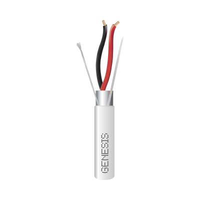 [3221-5012] Carrete de 152 Metros (500 Pies) de Cable / 2 x 16 AWG / Blindado / Plenum / Color Blanco / Para Aplicaciones de Audio, Seguridad y Control