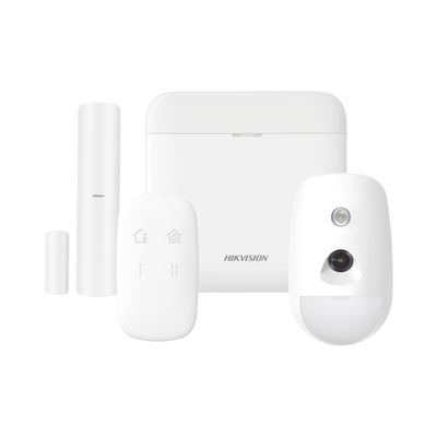 [DS-PWA48-K-CAM] (AX PRO) KIT de Alarma AX PRO / Incluye: 1 Hub con bateria de respaldo / 1 Sensor PIR con Cámara / 1 Contacto Magnético / 1 Control Remoto / WiFi / Compatible con Hik-Connect P2P