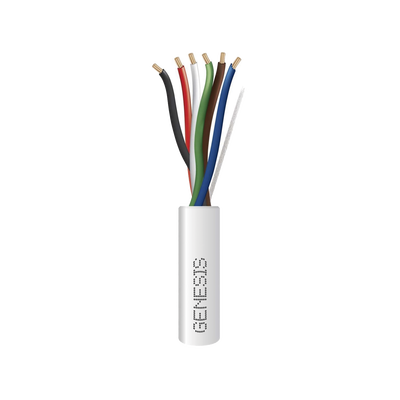 Bobina de 305 Metros (1000 Pies) / Cable de Cobre / 6 x 22 AWG / Riser / Tipo CMR-CL3R / Para Aplicaciones de Control de Acceso / Alarmas de Intrusión / Automatización / Interfonos y TV Porteros