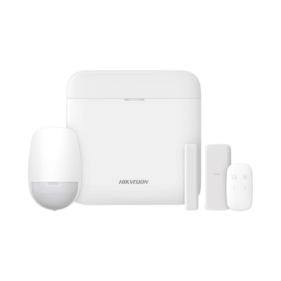 [DS-PWA48-KS-SLIM] (AX PRO) KIT de Alarma AX PRO con GSM (3G/4G) / Incluye: 1 Hub con bateria de respaldo / 1 Sensor PIR / 1 Contacto Magnético Slim / 1 Control Remoto / Wi-Fi / Compatible con Hik-Connect P2P