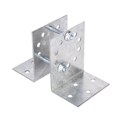 [BASESYSPOST-R2] Base Multiposición para postes de paso o esquina en cercos electricos 100% Acero galvanizado.