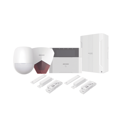 [DS-PHA64-LP/PACK(R)] KIT Panel de Alarma HYBRID PRO / 1 Panel Híbrido / 1 Teclado LCD / 1 PIR / 2 Contactos Magnéticos / 1 Sirena Roja