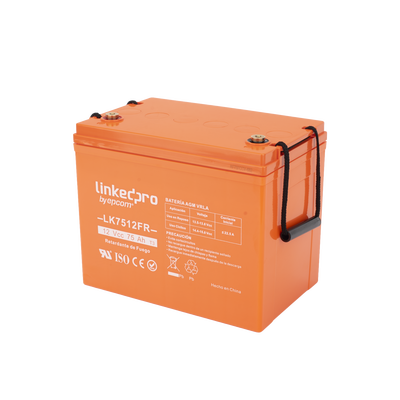 [LK7.512FR] Batería de respaldo 12 V | 75 Ah | AGM | Certificada UL94-V0 Retardante a la Flama | Especial para Seguridad Electrónica | UPS | Sistemas de Emergencia | Vida útil 5 años | Terminales T3