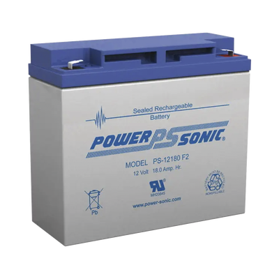 [PS-12180-F2] Batería 12V, 18AH, Para Respaldo, Tecnologías AGM/VRLA, Diseño De Vida Útil 5 Años, Terminales Tipo F2, Listada UL, Libre De Mantenimiento