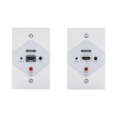 [TT372W] Kit Extensor HDMI en PLACAS DE PARED para distancias de 40 metros / Resolución 1080P @ 60 Hz / Cat 6/6A/ 7 / HDR/ Cero Latencia / Soporta Control Remoto / Placa de pared de 2.74 x 4.49” (tamaño estándar de EE.UU.).