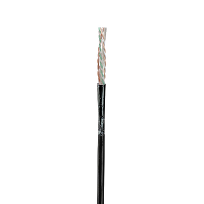 [PUO6AS04BL-G] Bobina de Cable UTP de 4 Pares, Con Aislamiento de Fluoropolímero, Cat6A (23 AWG), Uso Interior/Exterior Para Entorno Ambiental de Altas Temperaturas (Hasta 125°C), CMP (Plenum), Color Negro, 305 Metros (1000 Pies)