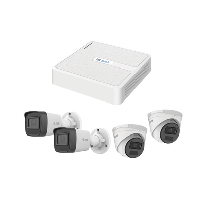 [KIPH2B2D/2MP] Kit IP 2 Megapixel / NVR de 8 Canales con 8 Puertos PoE / 2 Cámaras IP Bala para Exterior / 2 Cámaras IP Domo para Exterior