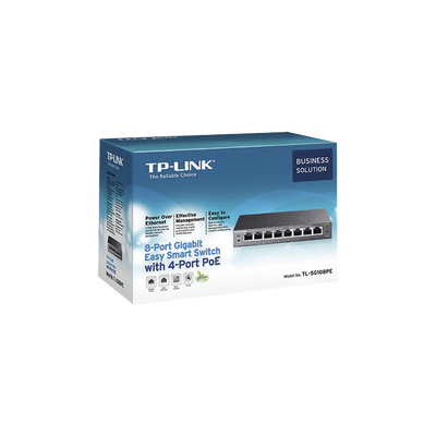 [TL-SG108PE] Easy Smart Switch PoE JetStream , 8 puertos 10/100/1000 Mbps 55 W