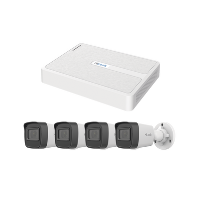 [KIPH4B/2MP] Kit IP 2 Megapixel / NVR de 8 Canales con 8 Puertos PoE / 4 Cámaras IP Bala para Exterior