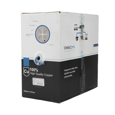 [PRO-CAT6A-R] Bobina de Cable U/UTP Cat6A de 305 Metros (1000 Pies), Color Azul, CMR, Soporta 10G-BaseT para Transmisión de Frecuencias de hasta 500MHz, UL