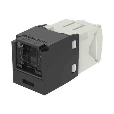 Conector Jack RJ45 Estilo TG con Ventana, Mini-Com, Categoría 6, de 8 Posiciones y 8 Cables, Color Negro