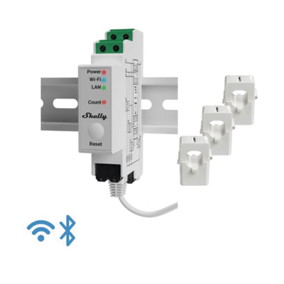 [SHELLYPRO3EM] Medidor Trifásico de Corriente Alterna / WIFI / industrial y residencial / Nube P2P