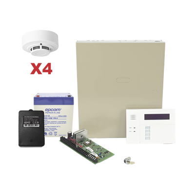 [VISTA48LASMK/6160RF] Kit de Panel de Alarma VISTA48LA con Gabinete, Batería y Transformador / 4 Sensores de humo
