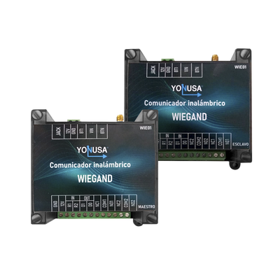 [WIE01] Convertidor de lectora para control de acceso (cableado a inalámbrico) / 1 Wiegand / 2 Relevadores / 2 Entradas / Hasta 1.6 KM de distancia