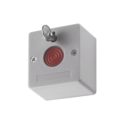 [DS-PD1-EB] Botón de Pánico Cableado / Compatible con Cualquier Panel de Alarma / LLave de Seguridad / NA/NC / Material Retardante al Fuego (ABS)