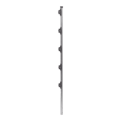 [SYS-POST-3] Poste de Paso de 1.2m para Cerca Electrificada.Tubo Galvanizado cal. 18 de 1Diam. con Tapón y 5 Aisladores Instalados.