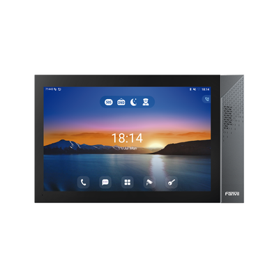 Monitor IP/SIP para interior con Android, Wi-Fi, Bluetooth, Pantalla táctil de 10.1, audio de 2 vías, PoE, 8 interfaces de entrada de alarma.