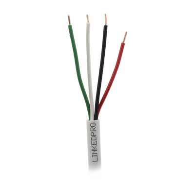 Bobina de 305 Metros (1000 Pies) / Alambre de Cobre 4 x 18 AWG / Color Blanco / CM / Para Sistemas de Seguridad y Alarmas