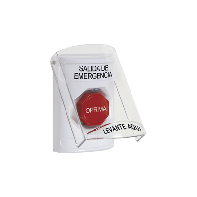 [SS2322EX-ES] Botón de Emergencia, Texto en Español, Tapa Protectora de Policarbonato Súper Resistente, Restablecimiento con Llave