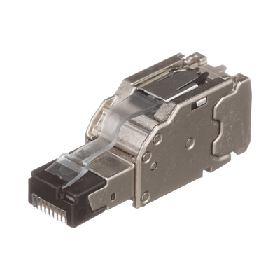 [FPS6X88MTG] Plug RJ45 Blindado, Instalación Recta, Terminación en Campo Certificable, Compatible con Cat5e, Cat6 y Cat6A, Color Plata