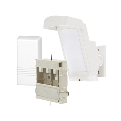 [HX40-RAM-WH] Detector de Movimiento PIR Antimascara / 100% Exterior / Inalámbrico / Hasta 12 metros a 85°; de cobertura/ Instalación a 3 metros / Incluye transmisor 5816 para paneles Honeywell