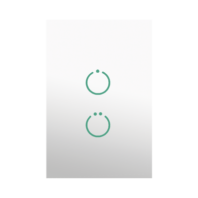 [MHS512SL] (ZWAVE) Interruptor On/Off panel táctil touch inalámbrico Zwave Plus 2 botones. No requiere cable neutro, Compatible con Hubitat HC8, Álula M2M, otros