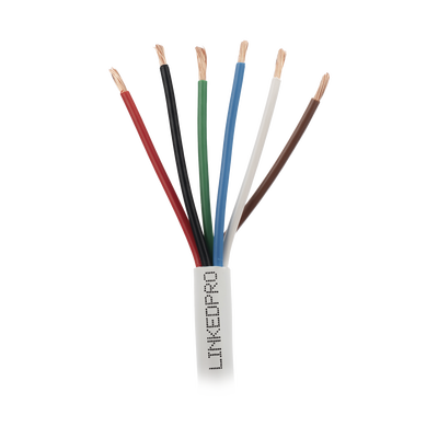 [LP618W/1000] Bobina de 305 Metros (1000 Pies) / Alambre de cobre / 6 x 18 AWG / Color Blanco / CMR / Para Sistemas de Seguridad y Alarmas