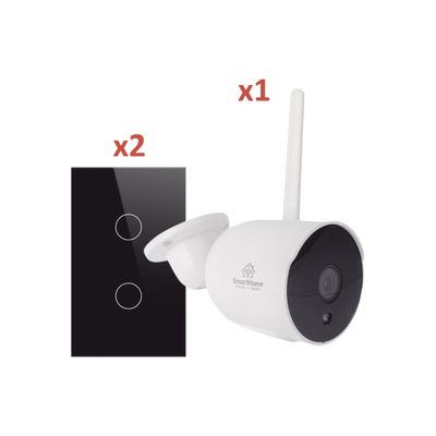 [SH1CAM2SK] (Wifi) KIT 1 camara Wifi y 2 apagadores inteligentes Wifi