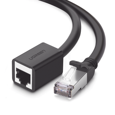 [11282] Cable de Extensión Cat6 RJ45 F/UTP / Macho a Hembra / 3 Metros (9.84 Pies) / Método de Conexión 568B / Velocidad de Transmisión 1000Mbps / Ancho de Banda del Canal 250MHz / Caja de Cobre / Negro