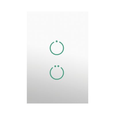 [MHS512] (ZWAVE) Interruptor On/Off panel táctil touch inalámbrico Zwave Plus 2 botones. Compatible con Hubitat HC8, Álula M2M, otro