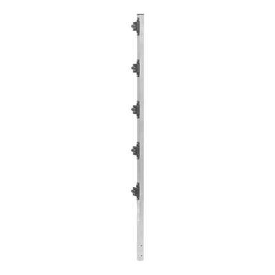 [SYS-POST-2] Poste de Paso de 1.2m para Cerca Electrificada de PTR Cuadrado de Aluminio de 1 de lado con 5 Aisladores Instalados.