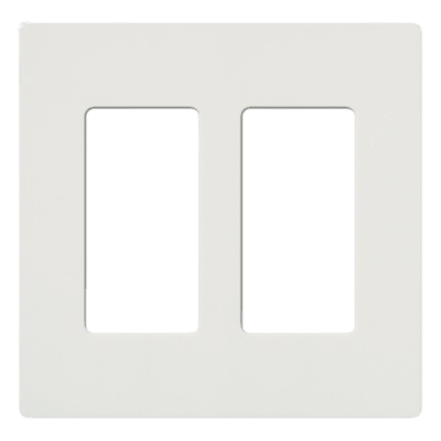 [CW2WH] Placa de pared 2 espacios, para atenuador (dimmer), apagador ó control remoto inalámbrico LUTRON.