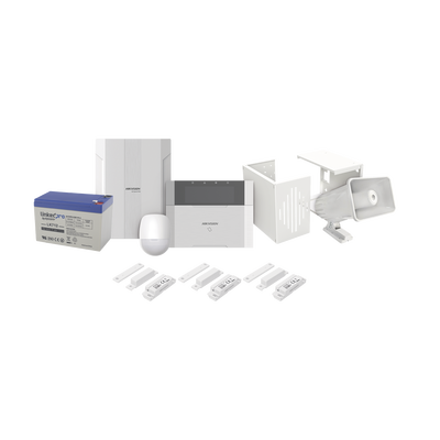 [DS-PHA64-LP/PLUS] KIT Panel de Alarma AX HYBRID PRO / 1 Panel Híbrido / 1 Monitor LCD / 2 PIR / 3 Contactos Magnéticos / 1 Sirena / 1 Gabinete para Sirena / 1 Batería 12 vcc 7 Amp