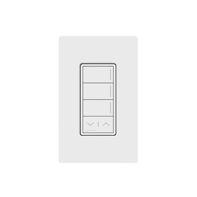 [RRSTHN3RLWH] (RadioRa3) Botonera Sunnata Blanco 3 escenas y 2 botones subir/bajar para Radio RA3, programe escenas diferentes en cada botón.