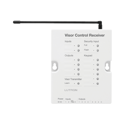 [RRDVCRXWH] (RadoiRA2) Receptor de control para puertas de garage, regulador de iluminación. 120V, 4 salidas de relay y 2 entradas. Complementar con RRMAIN de RadioRa2 Lutron.