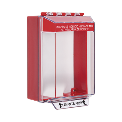 [STI-14210FR-ES] Cubierta Universal De Montaje Superficial, Con Espaciador 1.46, Serie Universal Stopper® Texto De Incendio En Español
