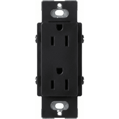 [CAR15BLS] Tomacorriente, receptaculo convencional 120V, 15A, color negro.