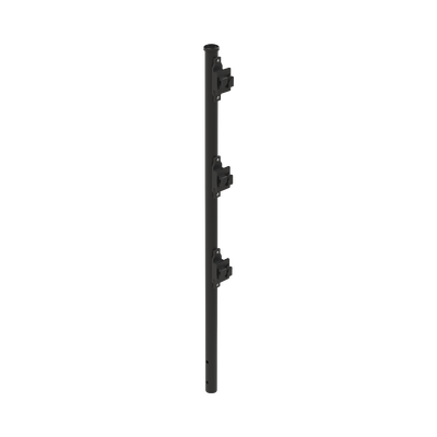 [SYS-POST-7B] Poste de Paso Negro de 0.75m para Cerca Electrificada. Tubo Galvanizado cal. 18 de 1Diam. con Tapón y 3 Aisladores Instalados.