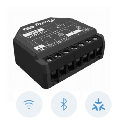 [SHELLY2PMGEN3] Apagador inteligente Wifi 2.4 / 2 canales Para apagador doble / 10A por canal / Compatible con asistentes de voz