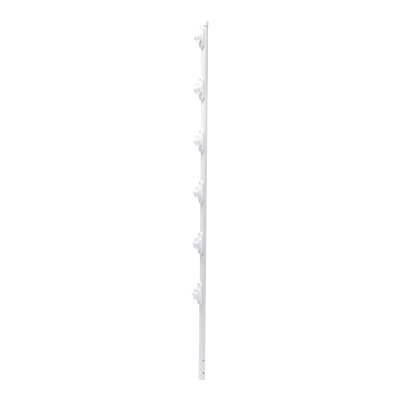 [SYS-POST-10W] Poste con 6 Aisladores de PASO para Cerca Electrificada. Tubo Galva. de 1.4m, cal. 18 de 1 Diam. + Pintura Blanca.