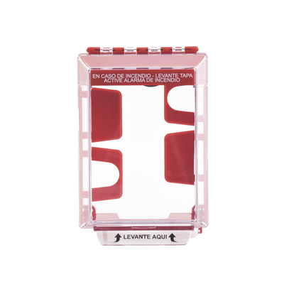 [STI-14220FR-ES] Cubierta Universal Transparente, de Bajo Perfil, con Espaciador, Texto de Incendio en Español, Notificación Audible y Visible