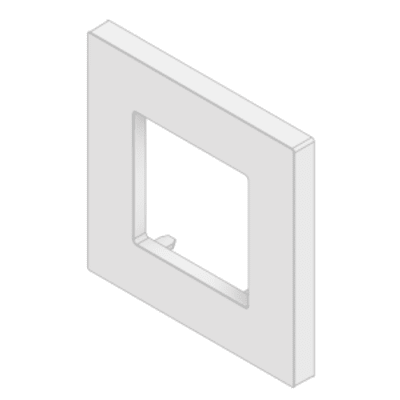 [NX0068/EU] Embellecedor para Caja Europea / Dimensiones 84x84x8 mm Externas / ABS Antimicrobiano / Blanco con Efecto de Contraste / Colocación Fácil y Rápida