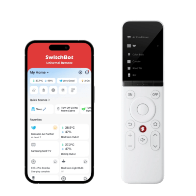 Control Remoto Universal IR / Pantalla LCD / Conexión WiFi + BLE / Compatible Matter / Alcance 120 m (393.7 ft) / 2000 mAh / Hasta 6 Meses Autonomía